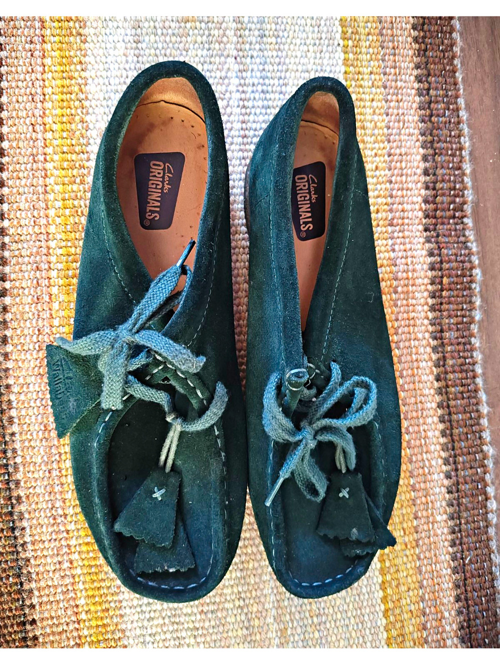 Clarks Originals Wallabee Women's Green Suede Moccasin Lace-Up US 8 EU 39